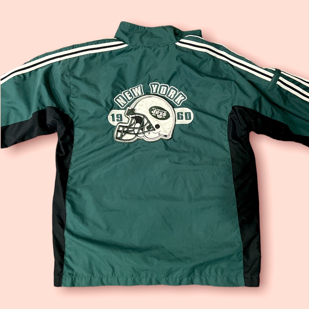 NY jets NFL jacket vintage green and black size S